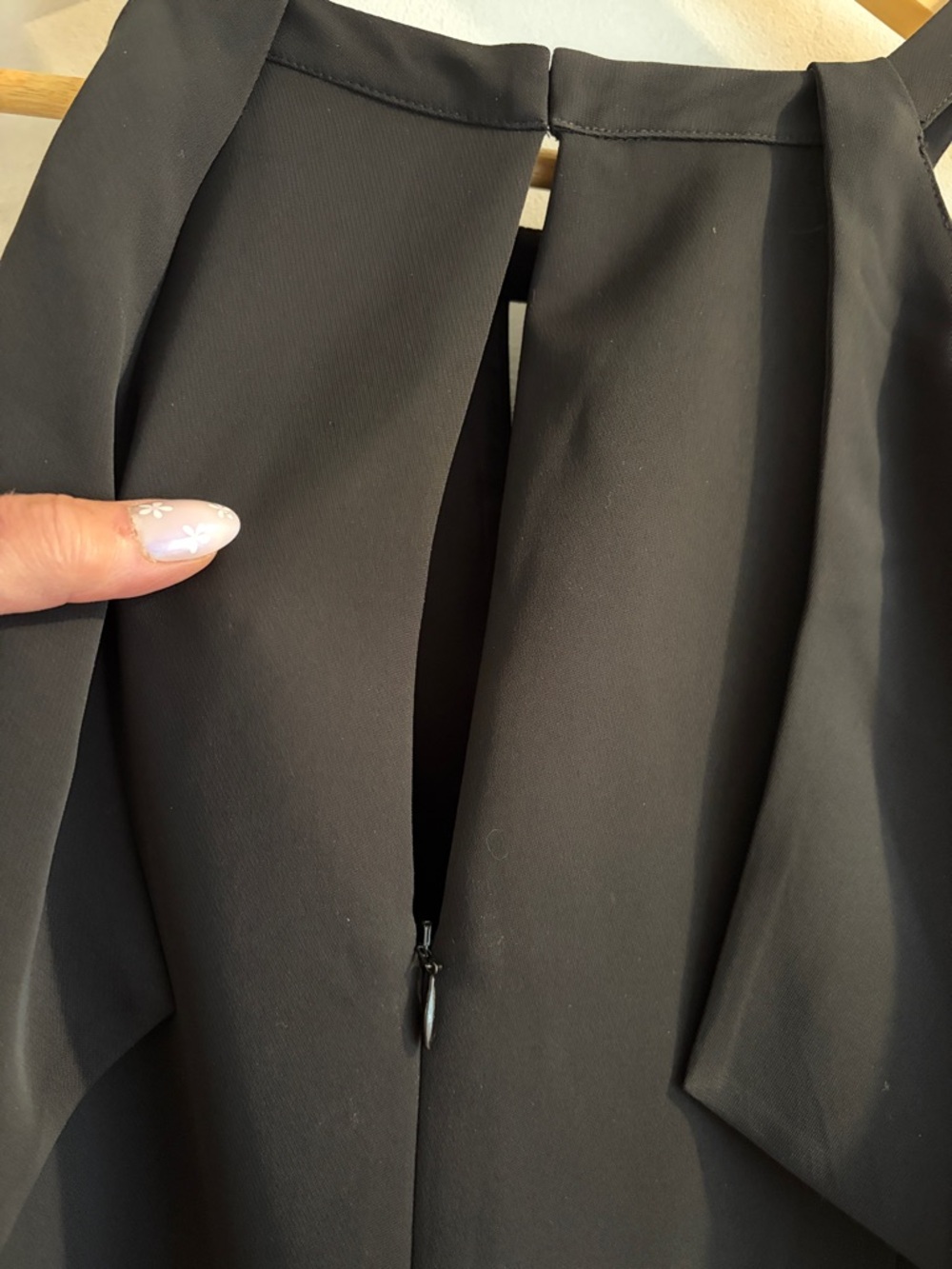 White House Black Market Black Halter Jumpsuit with off the shoulder detail sz16 - Picture 9 of 9